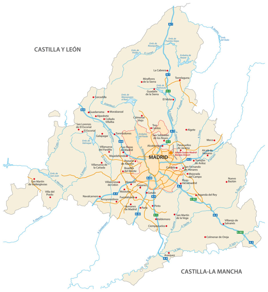 Mapa de la Comunidad de Madrid